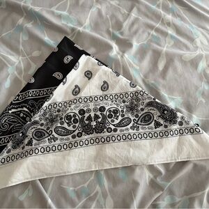 Black and White Paisley Bandana